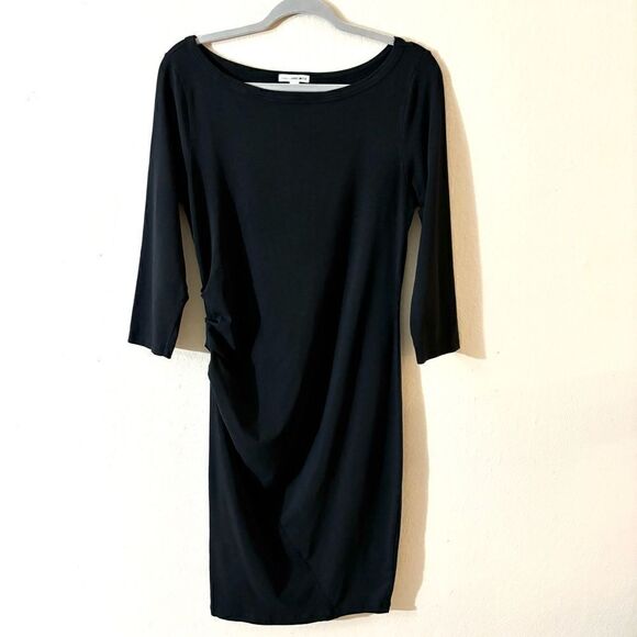 James Perse Midi Black Dress Jersey Size 4 - Picture 4 of 8